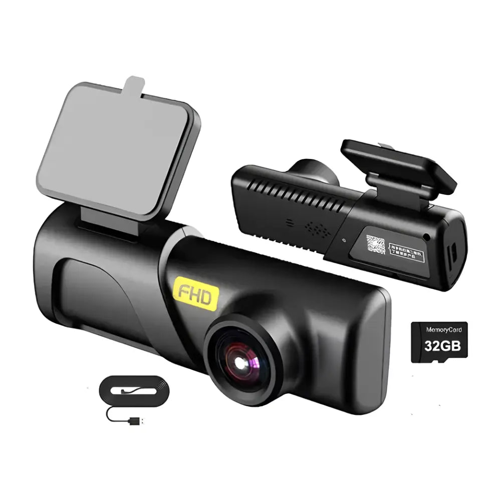 Câmera de Segurança Automotiva Wi-Fi 2K 1440P HD com Visão Noturna + Cartão de Memória 32GB