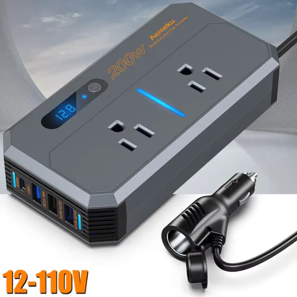 Inversor de Energia Automotivo 200W com USB-C