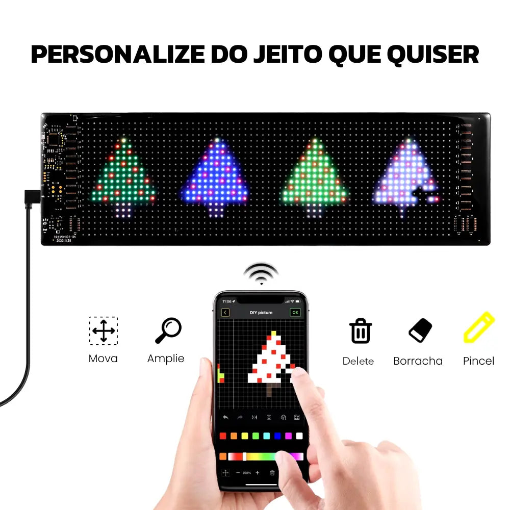 Tela LED Flexível Bluetooth Personalizável