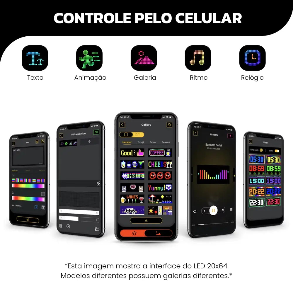 Tela LED Flexível Bluetooth Personalizável