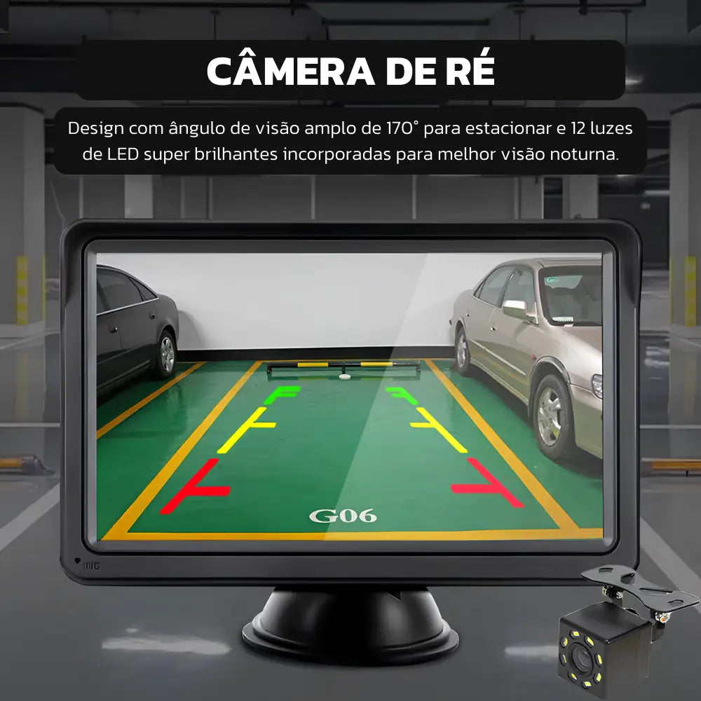 Tela Multimídia Touch de 7 Polegadas com CarPlay e Android Auto + Câmera de Ré